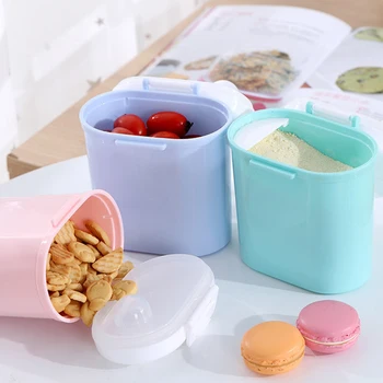 

Portable Baby Milk Powder Dispenser Storage Container Bottle Box with Scoop for Candy Fruit Formula Snacks 5.6 x 5.2 x 3 inch