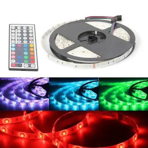 Ksol 5 м Клейкие ленты лента Гибкая яркий 5050 SMD 150 светодиодный свет rgb Водонепроницаемый с Дистанционное управление