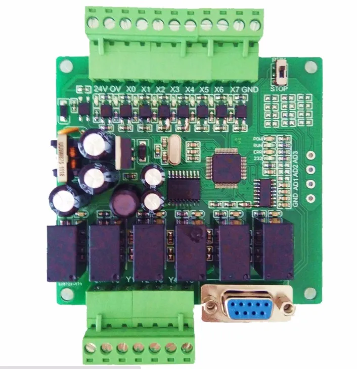 

PLC industrial control board FX1N 14MRMT download online monitoring text power keep text hold during power off PLC Board