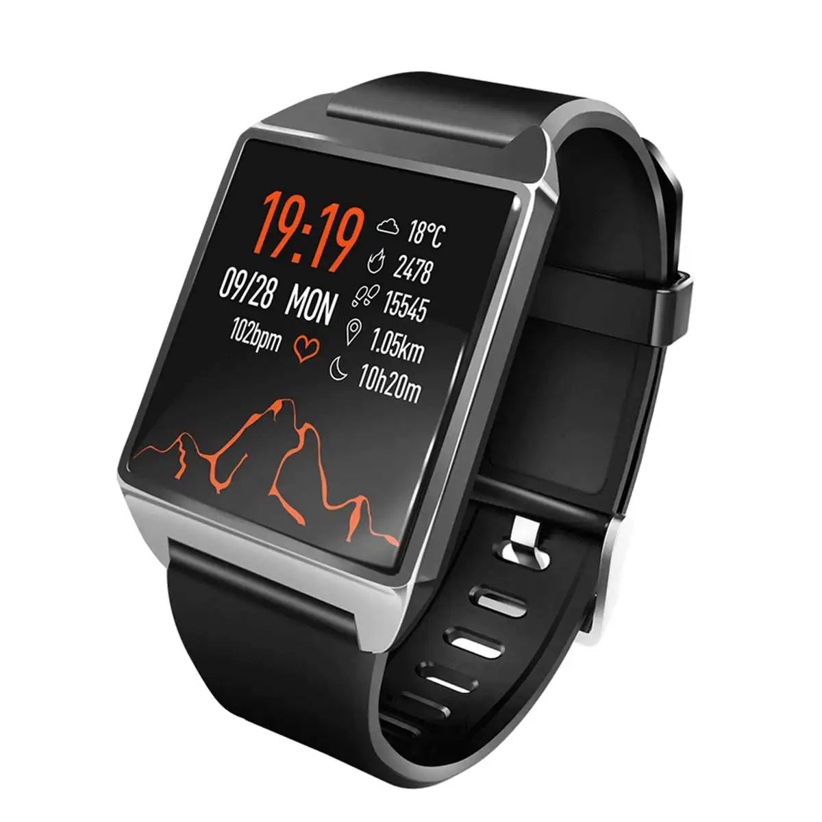 W2 1,3 ''ips цветной экран Смарт-часы IP68 пульсометр водонепроницаемый кровяное давление фитнес-браслет умные часы для мужчин и женщин - Цвет: Черный