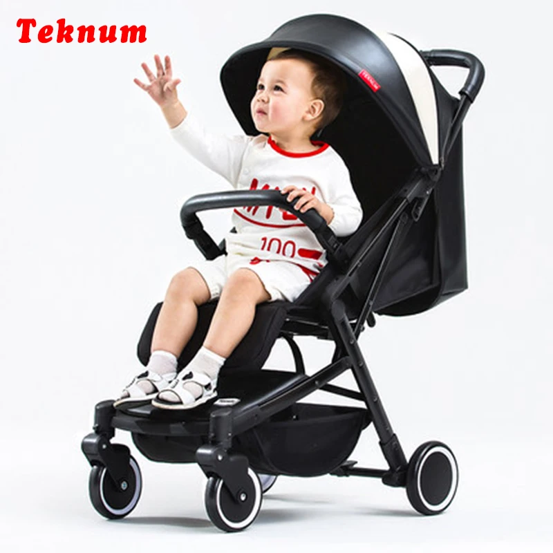 

Teknum baby stroller ultra-light can ride can be lying portable umbrella folding mini four round children's trolley