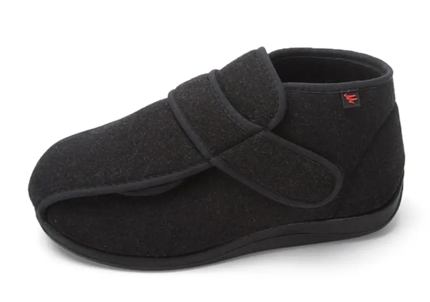 Les Des Chauds Noir gris Large Réglable Sécurité Avec Et Confortable Aider De Blind Chaussures Enflés Haute Hommes Hot Date New Pieds FlKJcT1