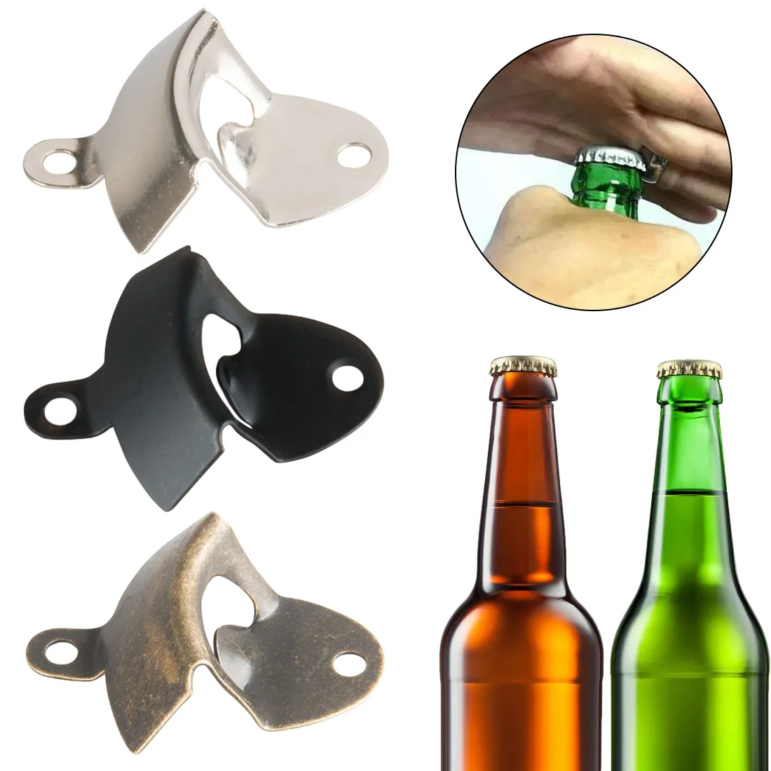

1Pc Wall Mounted Bottle Opener vintage Wine Beer Drinking Opener Tool Bar Home Kitchen party Accessories Supplies