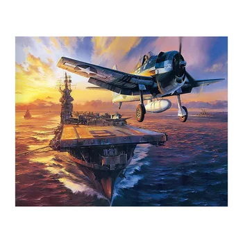 

NEW DIY 3D Diamond Painting Aircraft Carrier Defend The Country Rhinestones Cross Stitch Home Decor WZ