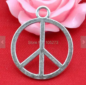 

21MM 15PCS Antique Silver Peace Symbol Charm Pendants - DIY Accessory Jewelry Making