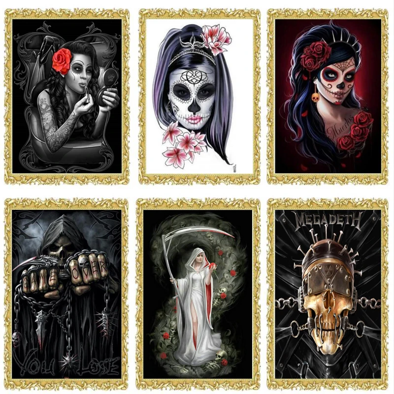 

2018 new Diamond embroidery cute Skull 5d diy diamond painting Cross Stitch full drill Rhinestone mosaic decoration gift fc603