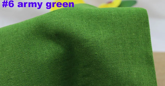 Однотонная льняная ткань для платья, брюк, одежды, скатерти, занавески, хлопок, лен, материал, натуральный лен, обивка, ткань, метр - Цвет: 6 army green