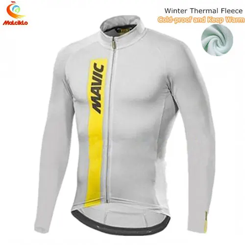 Mavic зимняя велосипедная Джерси с длинным рукавом спортивная куртка термальная флисовая велосипедная одежда Ropa Ciclismo Bisiklet велосипедная майка - Цвет: Jersey Only