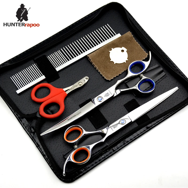 

35% OFF Best 7inch Pet Grooming Scissors Set with dog cut nail clipper stainless steel Haircut sharp Cat recurved shear HT9155