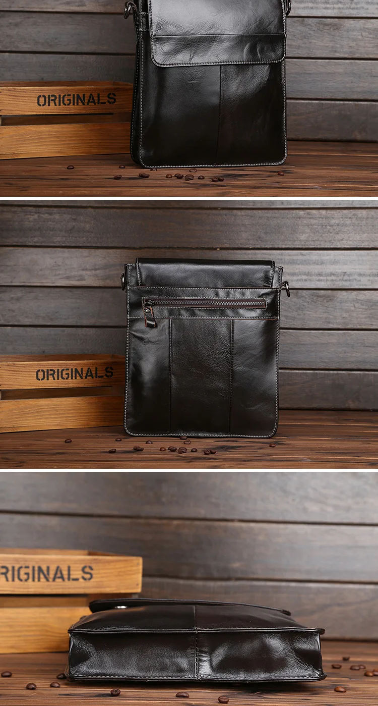 Сумки из натуральной кожи, мужские высококачественные сумки-мессенджеры, маленькие дорожные сумки темного кофе, сумка через плечо для мужчин, сумка для Ipad# MD-L009
