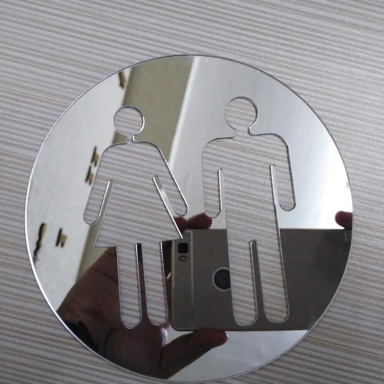 3d acrilico segno wc wc adesivi murali specchio di cristallo stereo adesivi casa attaccato bagno wc