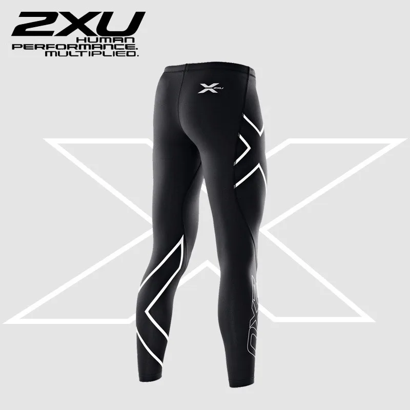 2XU Mens Elite Compression tight pants Men High Elastic fitness jogger pants Suitable For Indoor And Outdoor Sports 4 Color SizeS-3X 2-1
