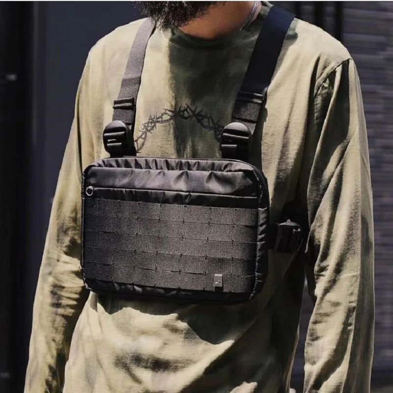 

Fashion Chest Rig Men Hip Hop Streetwear Casual Functional Tactical Chest Bag Kanye West Cool Boy Cross Shoulder Bag c22