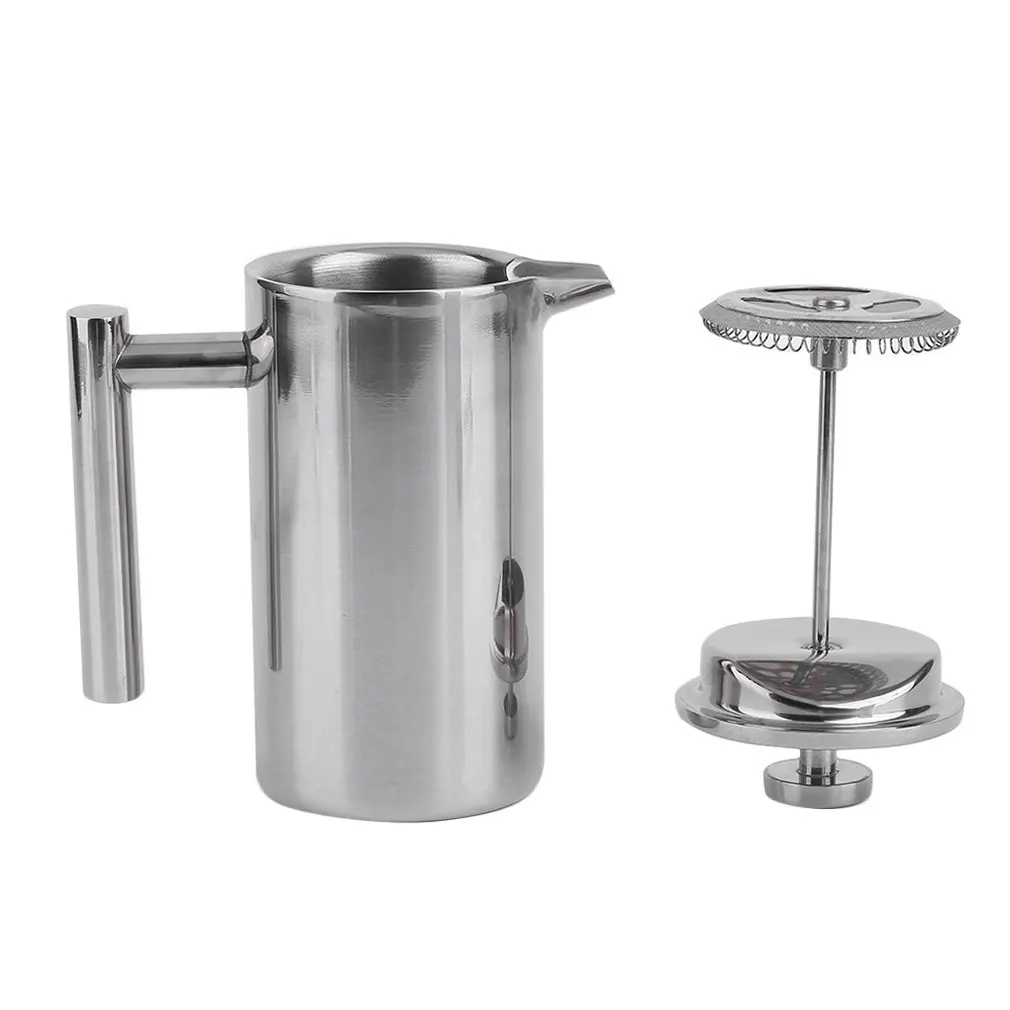 

French Coffee Maker Stainless Steel Insulated Coffee Tea Maker Pot larger capacity Polished Delicate