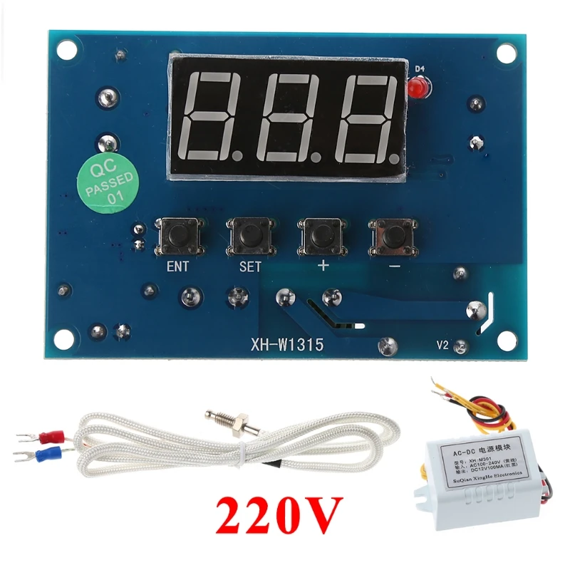 Модуль переменного тока 220 V/DC 12 V/24 V-99~ 999 цифровой Контроль температуры; термостат K Тип регулятор температуры с термопарным Контроль температуры инструмент