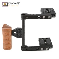 camvate dslr עץ ידית CAMVATE DSLR Video Camera קייג Rig מייצב עם ידית עץ (מימין) C1657 אביזרים הצילום במצלמה (3)