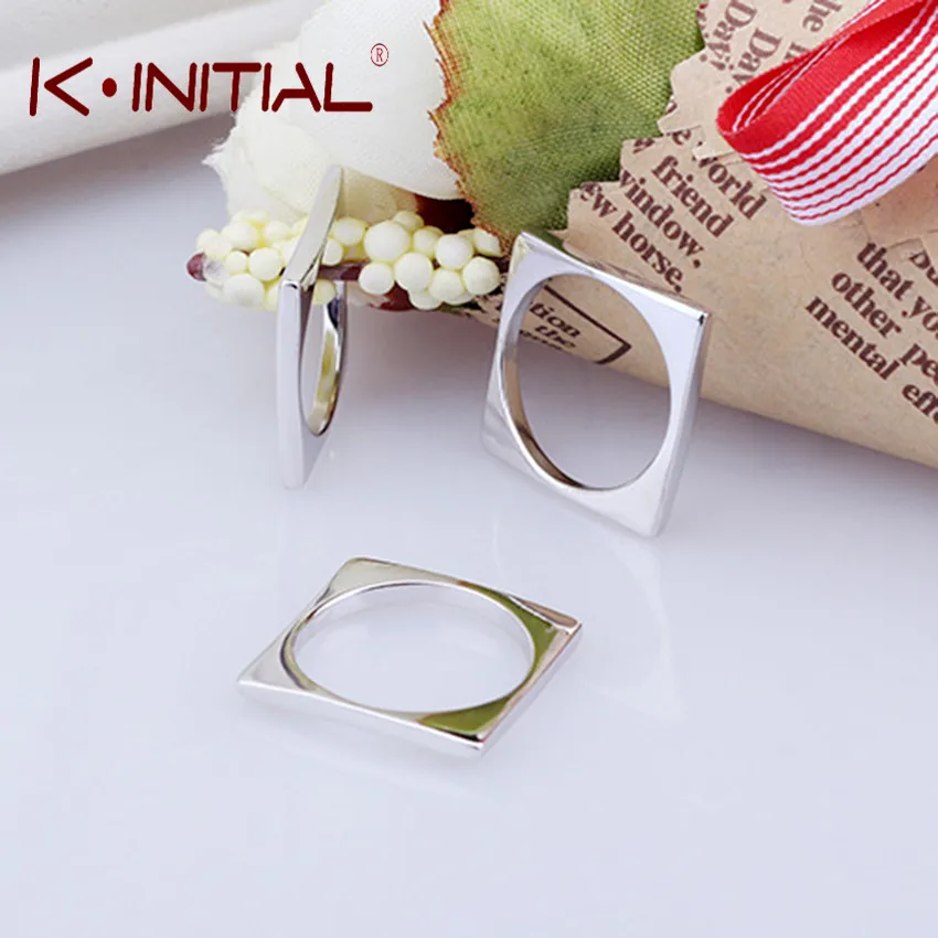 Kinitial 1 Шт. joyas de plata 925 Геометрические Квадратной Формы Кольца Ювелирные Изделия