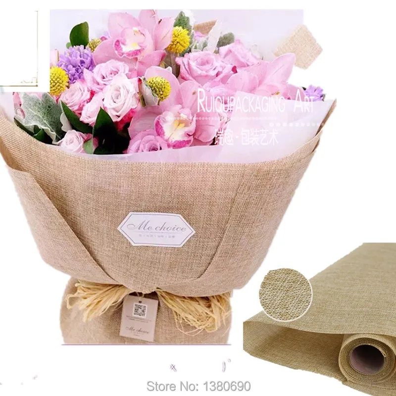 5yard 48cm flower packing cotton linen fabric fiber textiles tissue how to wrap a flower bouquet with tissue paper