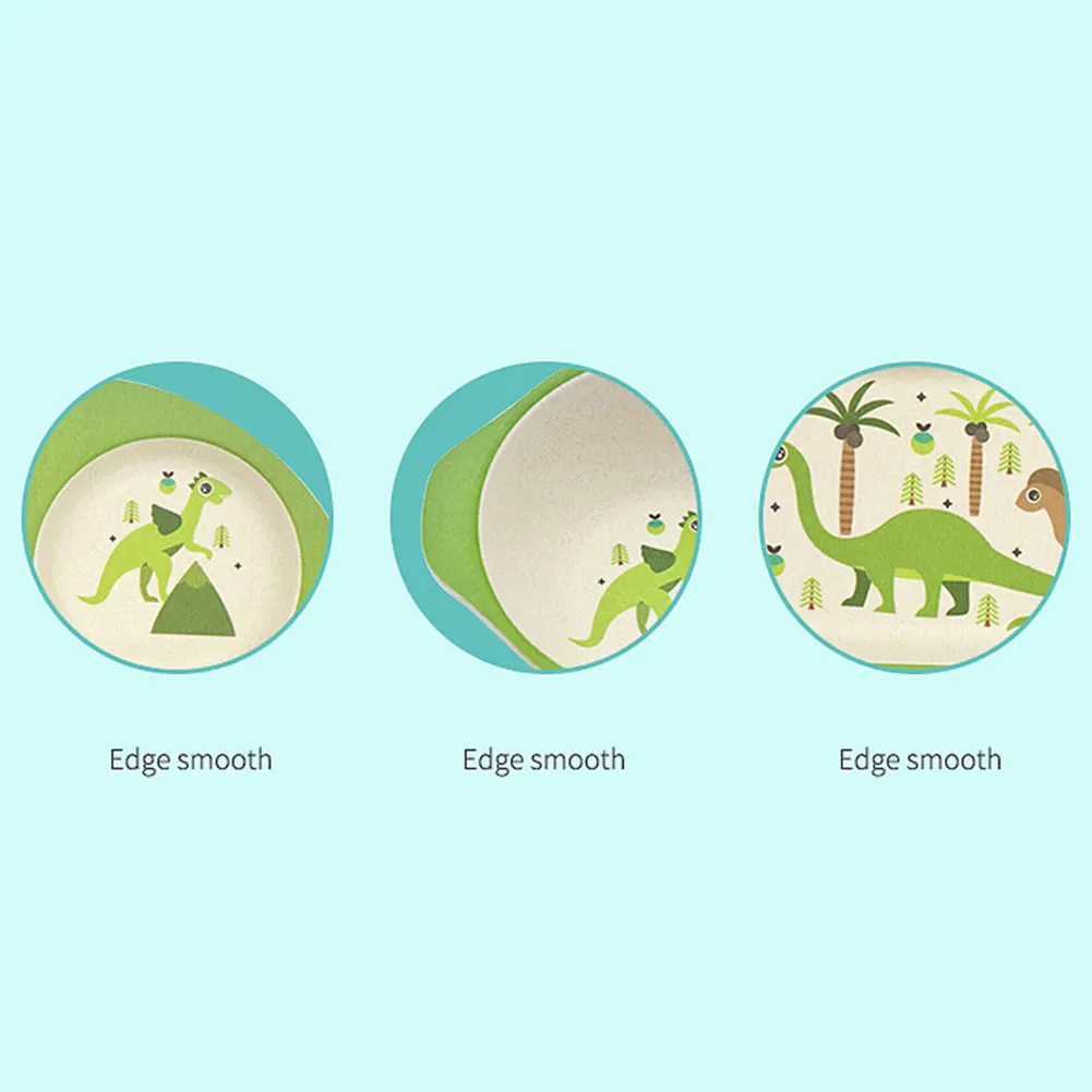 Детские бамбуковые волокна 5 шт./компл. набор посуды детская тарелка детская мультяшная разделительная тарелка миска вилка ложка чашка