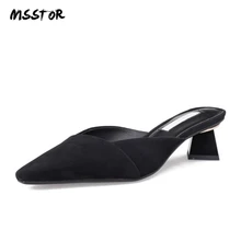 MSSTOR Strange Style Mules Shoes Women Pink Outdoor Pointed Toe Fashion Solid Sexy Summer Slippers Kid Suede High Heels Slippers MSSTOR Strange Style Mules Shoes Women Pink Outdoor Pointed Toe Fashion Solid Sexy Summer Slippers Kid Suede High Heels Slippers