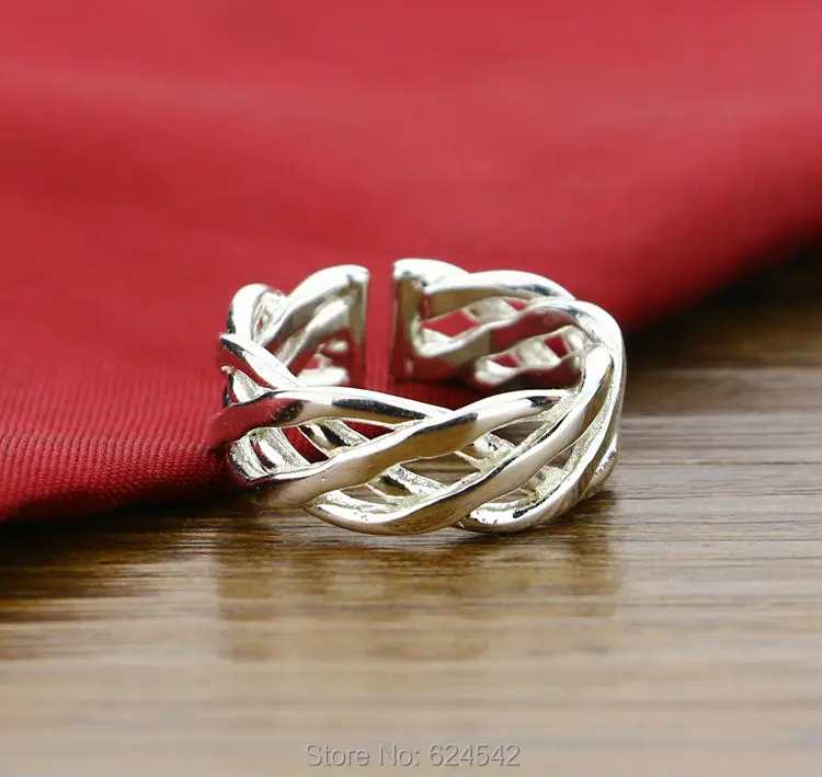 Кольцо из стерлингового серебра 925, мужчины и женщины все подходят, в сетку кольцо. Широкий вариант открыть