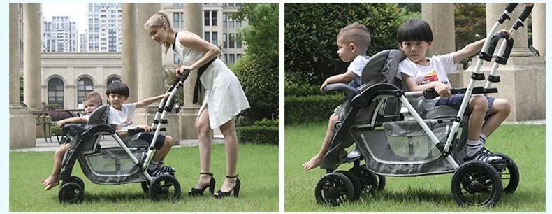 Портативная многоразовая детская коляска 3 в 1, детские коляски для близнецов, складывающиеся дорожные Детские коляски, коляска, костюм для второго ребенка, лежа и сидения