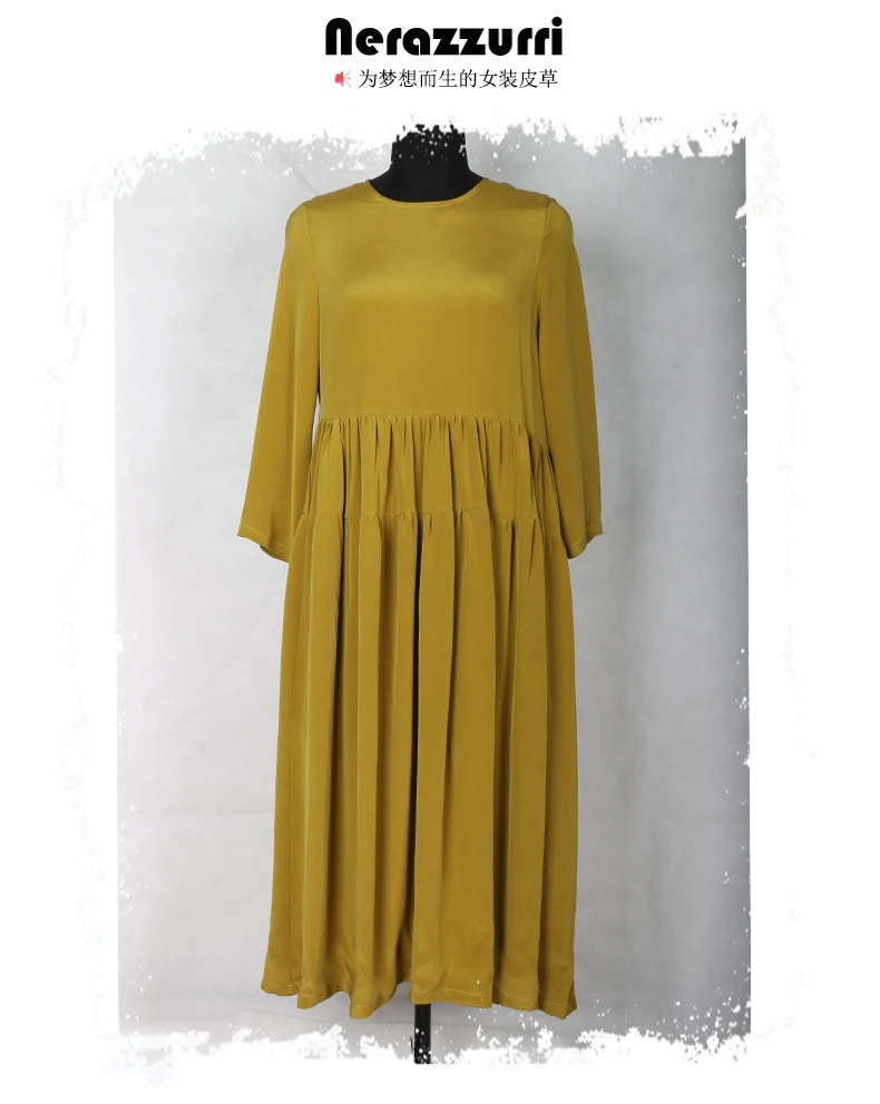 Nerazzurri летнее подиумное Настоящее шелковое платье высокого качества для женщин Элегантные платья плюс размер Плиссированное 5xl 6xl 7xl длинное Повседневное платье шелковое платье натуральный шелк