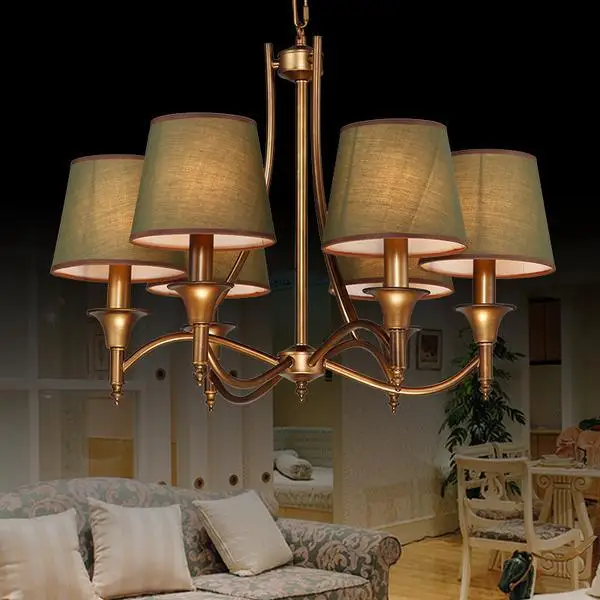 New Arrival Lustre Chandelier Genuine Vintage Chandeliers Golden Living Room Lamps lampada 3/6/8 Heads E27 90~260V WPL158