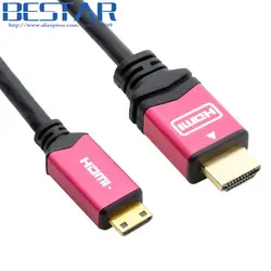 Высокое качество Mini HDMI кабель HDMI 10FT 3 м мужчинами HDMI 19 + 1 типа C 1.4 В 1080 P для Планшеты видеокамера MP4 Mini HDMI кабель