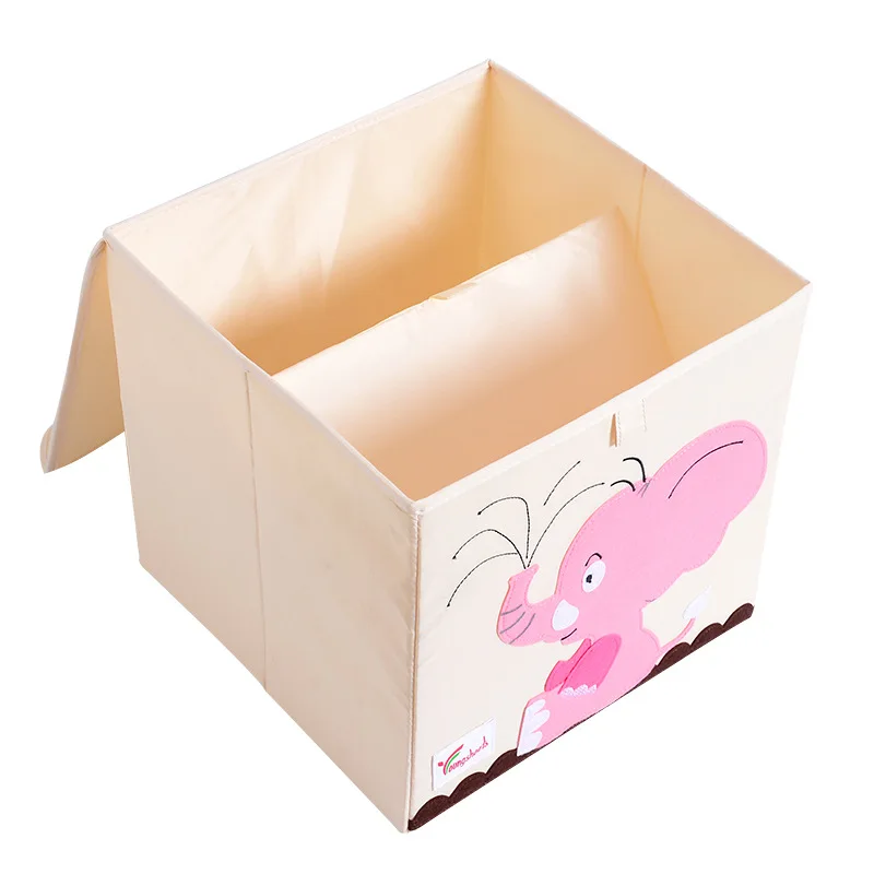 2 x Foldable Large Square Canvas Storage Box Collapsible Fabric Cubes Kids Pink