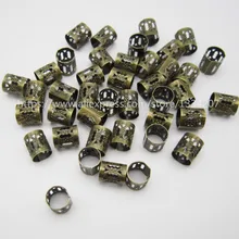 100 шт./лот, античный латунный микро Регулируемый волос, оплетка, дреды, бусины, манжеты, кольца для зажимов, трубка, аксессуары для DIY