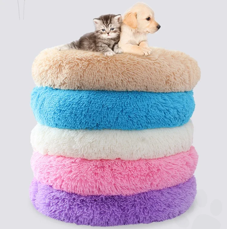 

New Round Dog Bed Pet Cat House Dog Breathable Lounger Sofa for Small Medium Dogs Super Soft Plush Pads Products for Dogs