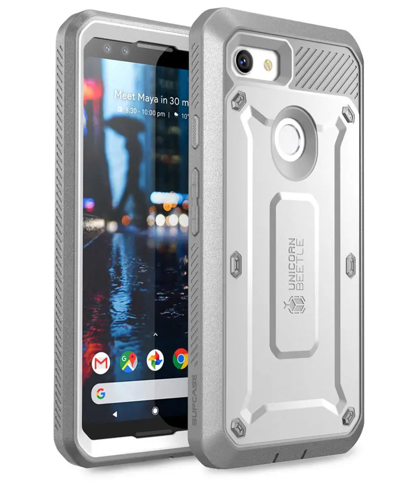 Чехол для телефона Google Pixel 3, чехол SUP, чехол UB Pro Series, прочная кобура, чехол-клипса со встроенной защитной пленкой - Цвет: White