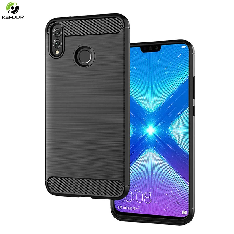 

Keajor Case For Huawei Honor 8C Case Carbon Fiber Shockproof Cover Anti-slip Soft Silicone Bumper For Huawei Honor 8C Phone Case