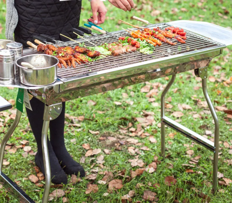 Складной гриль из нержавеющей стали для барбекю на 5 персон|grill outdoor|barbecue grillbarbecue