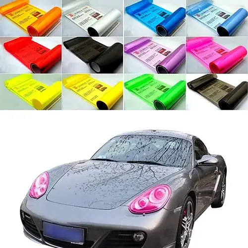 

2 Pcs Auto Car Fog Light Headlight Taillight Tint Vinyl Film Sheet Stickers