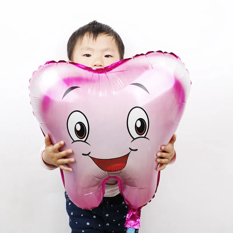 1 шт большой зуб Фольга шары Детские милые надуваемые воздухом Globos happy День