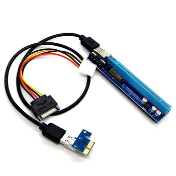 

Factory Price USB3.0 PCI-E Express 1x To 16x Extender Riser Card Adapter SATA 6Pin Power Cable Drop Shipping