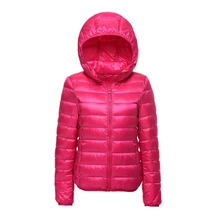 Ultra Light Down Jacket Women Winter Jacket Hooded Warm Short Coats Quilted Solid Outwear