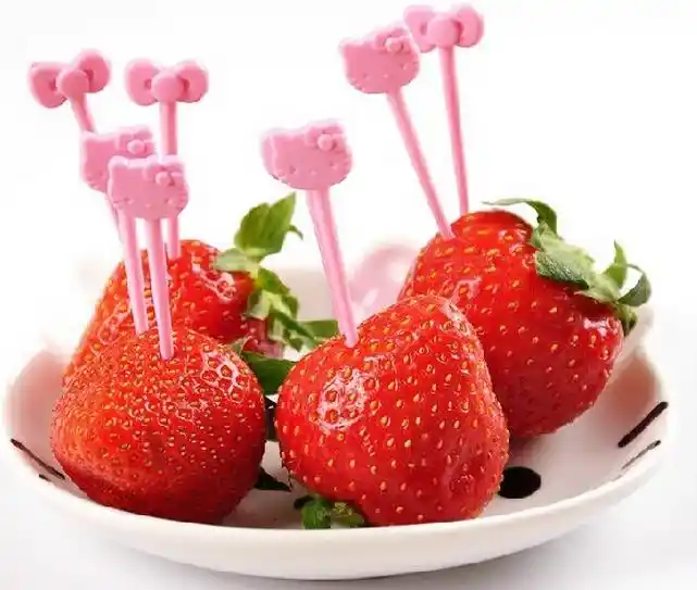 8 unidades/pacote Bonito Olá Kitty Reutilizável Criativo Fruto Garfo. Bonito Talheres de Uso Múltiplo Lanche Bolo de Garfos de Sobremesa Para O Partido