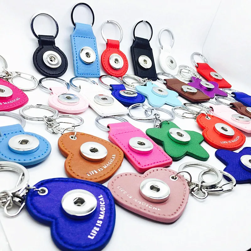 wholesale 10pcs mixed styles leather fashion snaps jewelry 18mm snap