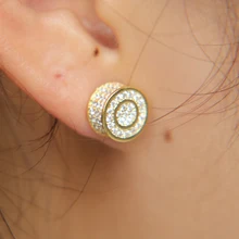 Новые поступления, лето, хип-хоп, шикарный золотой, серебряный цвет, микро проложить кубический цирконий, женские и мужские точки, 9 мм, отвертки, серьги