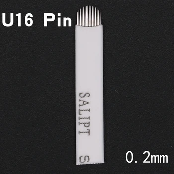 

50pcs 16 Pin U Microblading Needles 16 Pins Tattoo Needles Curved for Mermanent Makeup Eyebrow Pen Machine White