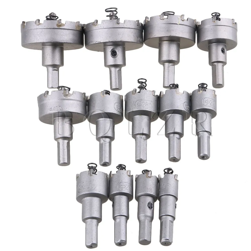 CNBTR 13PCS 16 53mm Carbide Alloy Tip Hole Saw for Steel Aluminum Metal