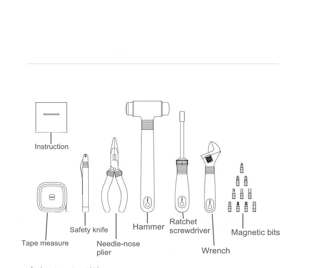 Xiaomi MIIIW 6+ 2 DIY Набор инструментов бытовые ручные инструменты для ремонта, отвертка, гаечный ключ, молотковая лента, плоскогубцы, нож с набором инструментов