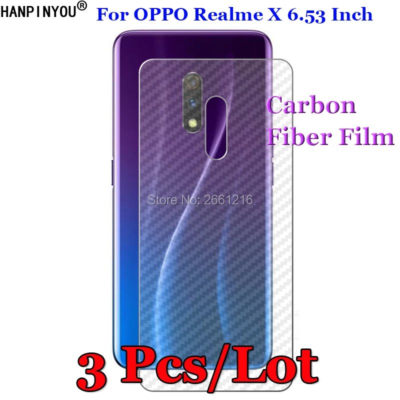 

3 Pcs/Lot For OPPO Realme X 6.53" 3D Non-slip Clear Carbon Fiber Back Film Screen Protector Protective Sticker