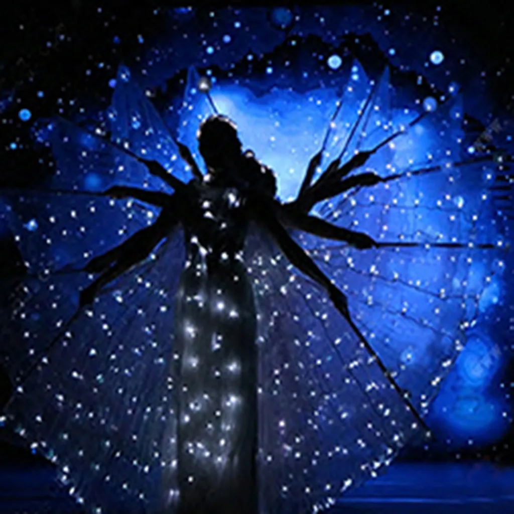 Женский мигающий синий белый свет танец живота Isis Крылья Ангела светодиодный сказочные костюмы бабочек восточные танца живота аксессуары для танцев