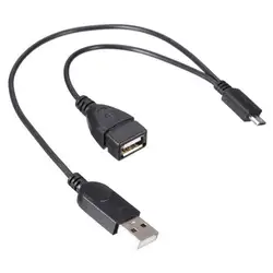 OTG Хост разветвитель питания Y Micro USB штекер к USB переходник папа мама кабель Шнур высокоскоростной USB 2,0 Сертифицированный кабель