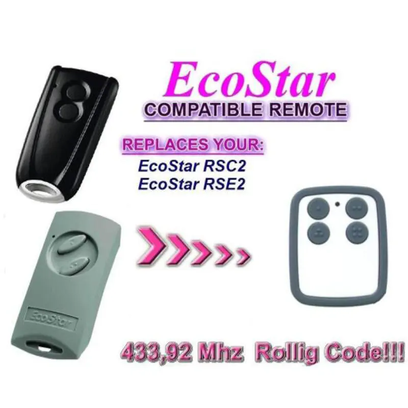

Garage Door Remote Control Compatible with Hormann Ecostar RSE2 Handsender 433 Mhz rolling code