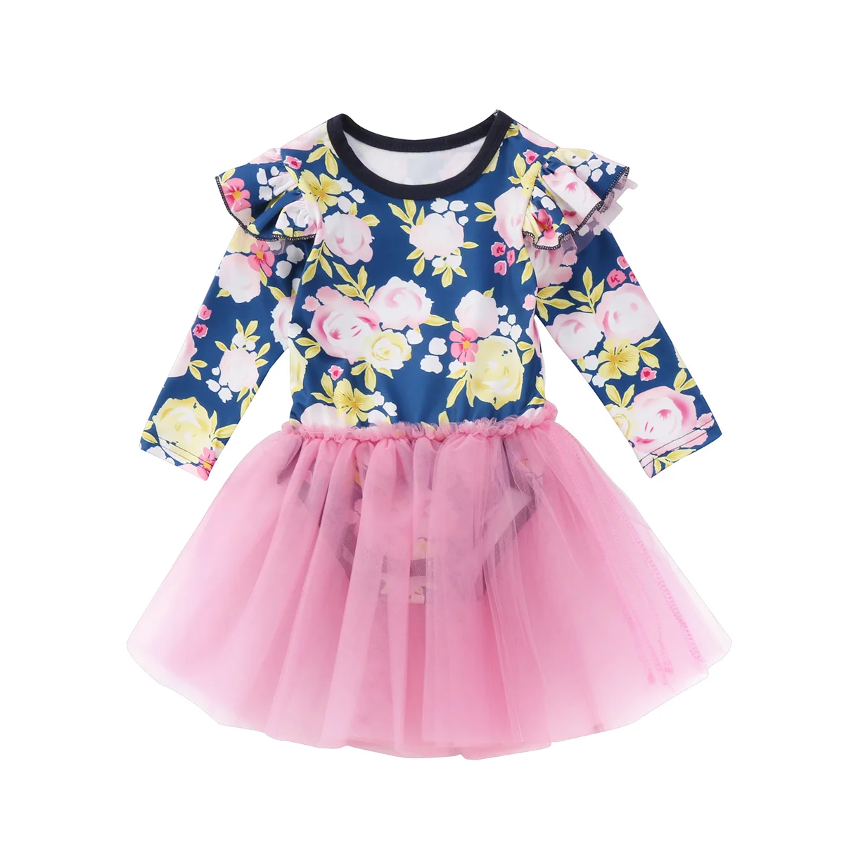 Fashion Kids Baby Girls Floral Long Sleeve Romper Dress Outfits Lace ...